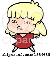 Cartoon Worried Woman