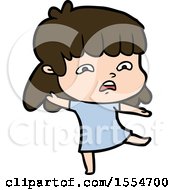 Cartoon Worried Woman