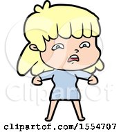 Cartoon Worried Woman