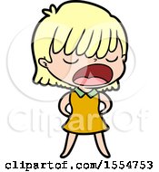 Cartoon Woman Talking Loudly