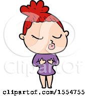 Cartoon Calm Woman