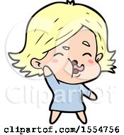 Cartoon Girl Pulling Face