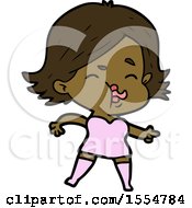 Cartoon Girl Pulling Face