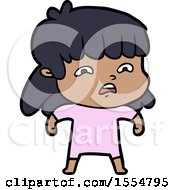 Cartoon Worried Woman