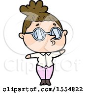 Cartoon Woman Wearing Glasses