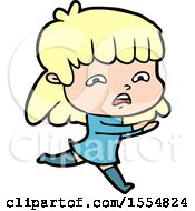 Cartoon Worried Woman