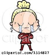 Cartoon Crying Old Lady