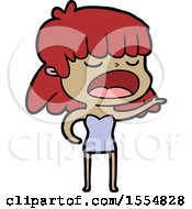 Cartoon Woman Talking Loudly