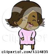 Cartoon Girl Pulling Face