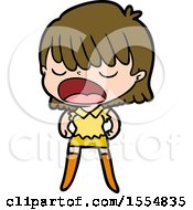 Cartoon Woman Talking Loudly