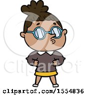 Cartoon Woman Wearing Glasses