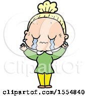 Cartoon Crying Old Lady