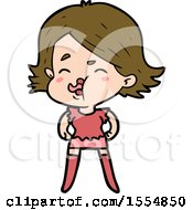 Cartoon Girl Pulling Face