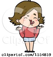 Cartoon Girl Pulling Face