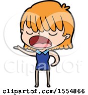 Cartoon Woman Talking Loudly