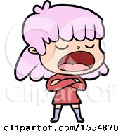 Cartoon Woman Talking Loudly