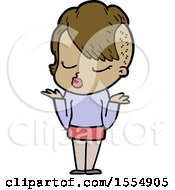 Cartoon Pretty Hipster Girl