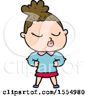 Cartoon Calm Woman