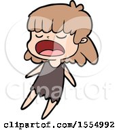 Cartoon Woman Talking Loudly