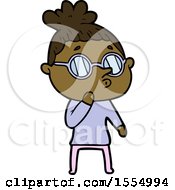 Cartoon Woman Wearing Glasses