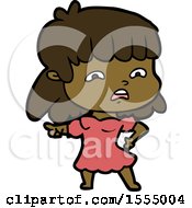 Cartoon Worried Woman