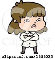 Cartoon Worried Woman