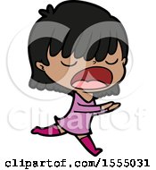 Cartoon Woman Talking Loudly