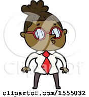 Cartoon Woman Wearing Glasses