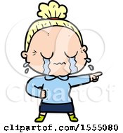 Cartoon Crying Old Lady