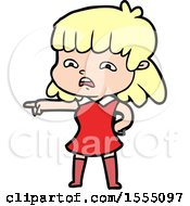 Cartoon Worried Woman