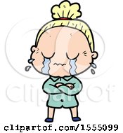 Cartoon Crying Old Lady