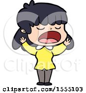 Cartoon Woman Talking Loudly