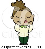 Cartoon Calm Woman