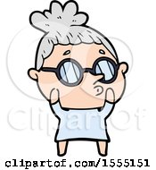 Cartoon Woman Wearing Glasses