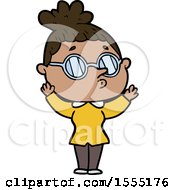 Cartoon Woman Wearing Glasses