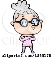 Cartoon Woman Wearing Glasses