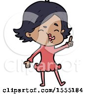 Cartoon Girl Pulling Face