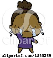 Cartoon Crying Old Lady