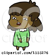 Cartoon Worried Woman