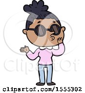 Cartoon Woman Wearing Sunglasses
