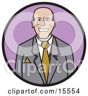Happy Businessman Wearing A Suit And Tie Clipart Illustration