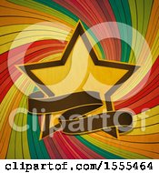 Poster, Art Print Of Star And Banner Over A Colorful Swirl
