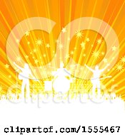 Poster, Art Print Of Silhouetted Crowd And Band On Stage Against A Starburst