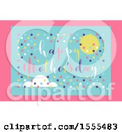 Poster, Art Print Of Happy Mothers Day Greeting With A Sun Cloud And Dots On Pink And Blue