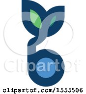 Poster, Art Print Of Letter B Blueberry And Leaf Design