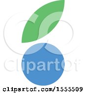 Clipart Of A Blueberry And Leaf Design Forming A Letter B Royalty Free Vector Illustration