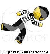 Poster, Art Print Of Yellow Thief Man Running While Falling Down
