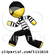Yellow Thief Man Running Fast Left