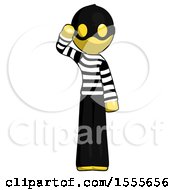 Poster, Art Print Of Yellow Thief Man Soldier Salute Pose
