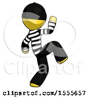 Poster, Art Print Of Yellow Thief Man Kick Pose Start